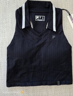 NWT FILA Black Challenger Seamless  Polo Tank Size:S